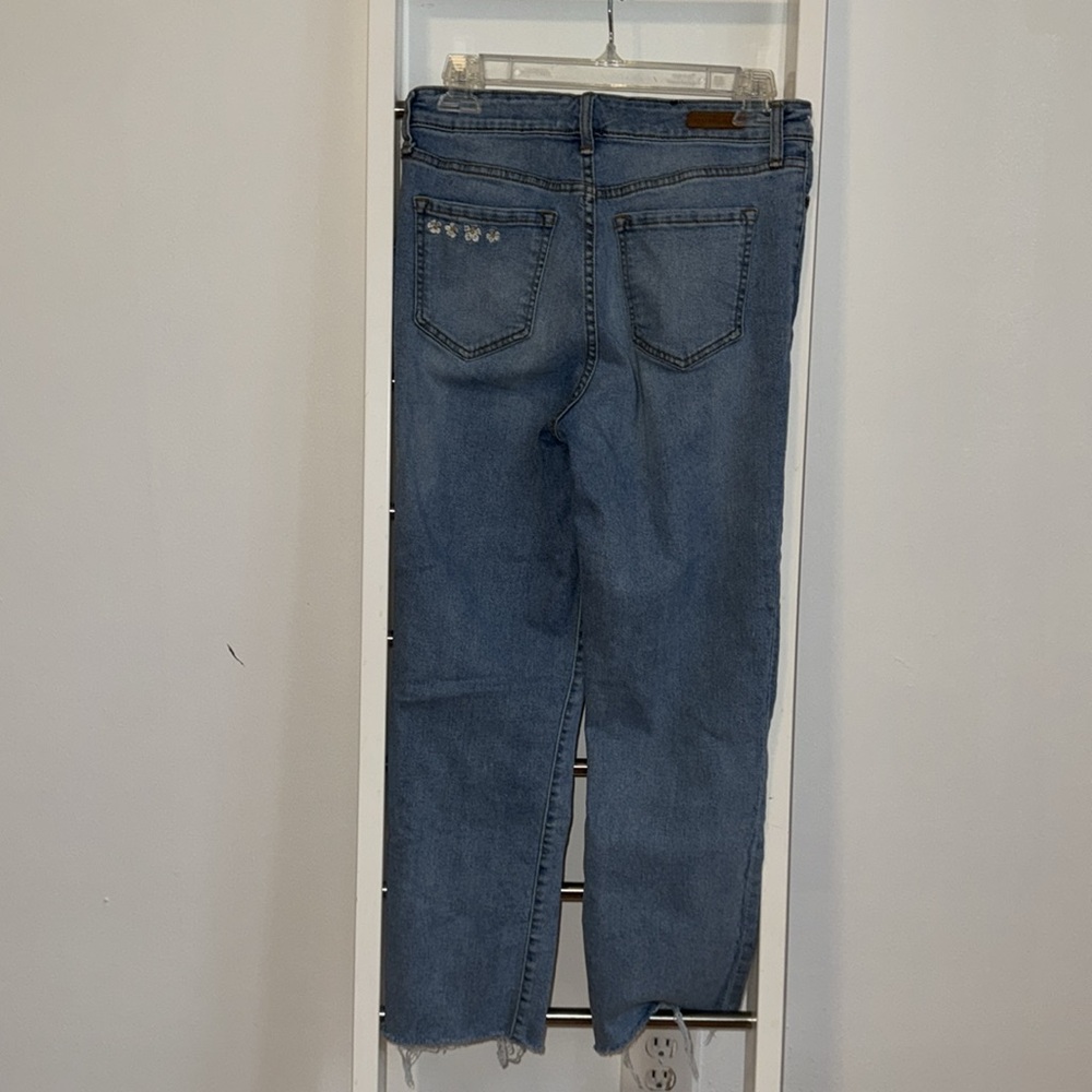 Sanctuary/Denim Modern Straight Raw Crop High Rise with Embroidered Dais… - Picture 4 of 9